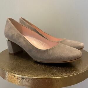 Kate Spade New York Dolores Suede Block Heel Pumps | Gray Neutral Taupe, 7M